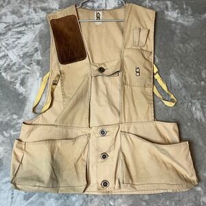 Vintage Bob Allen Utility Vest Clay Pigeon Hunting Sports Tan Large Pockets